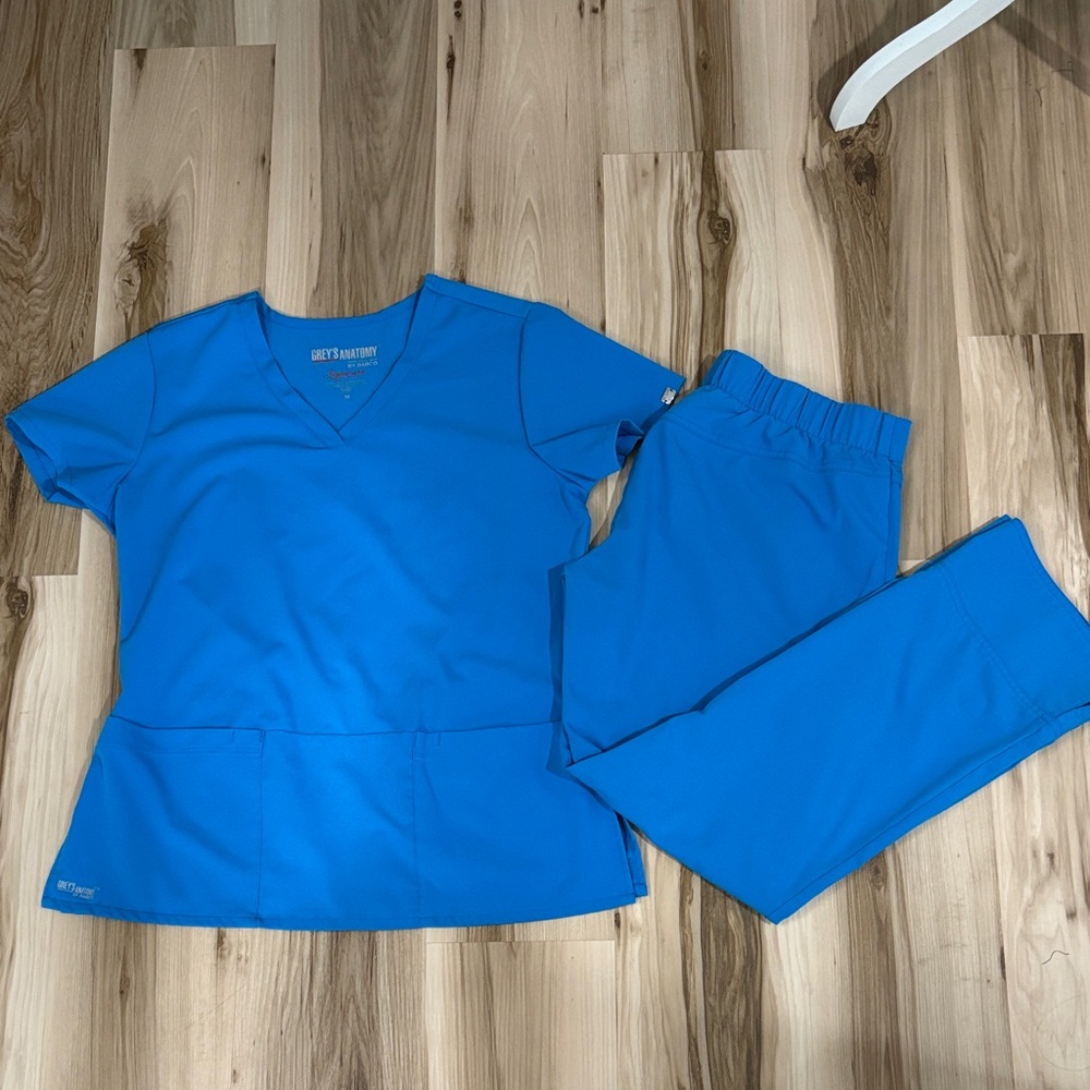 Grey's Anatomy Bright Blue Scrub Top & Pants